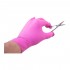 Luva de Procedimento Nitrílica Rosa Pink Sem Pó Pequena Com 100 Unidades Supermax