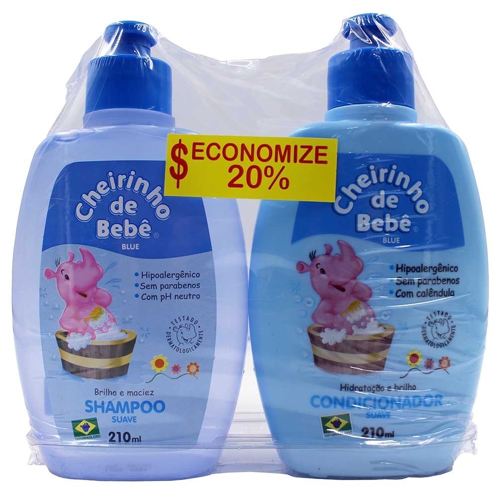 Comprar Kit Shampoo E Condicionador Cheirinho De Bebe Azul