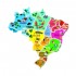 Quebra Cabeça Gigante 45X46Cm Mapa do Brasil e Estados Com 26 Peças Toia